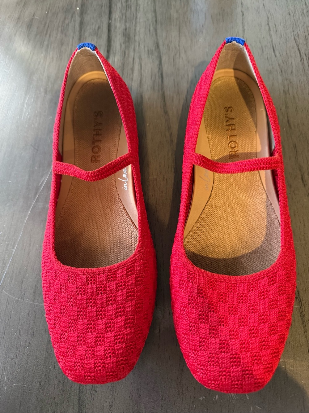 Rothy's Women The Square Mary Jane Flats - Lollipop Red Size 7.5 - Picture 2 of 6